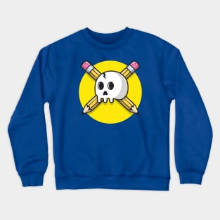 Skull And Cross Pencil Cartoon Vector Icon Illustration Crewneck Sweatshirt